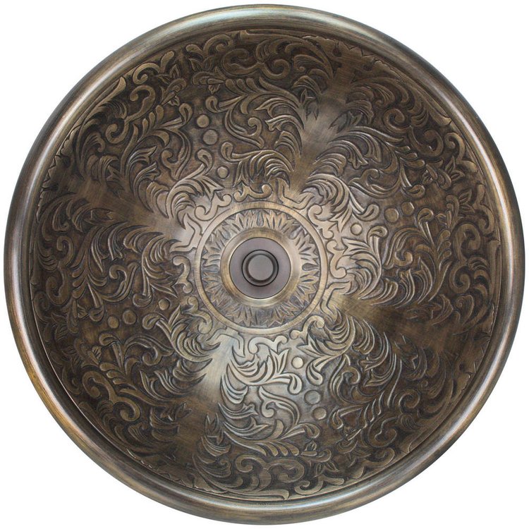 Linkasink B027 AB Small Round Brocade - Antique Bronze