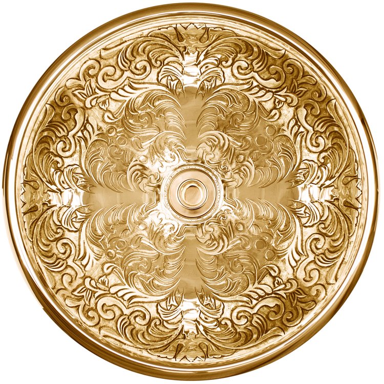 Linkasink B027 PB Small Round Brocade - Polished Unlacquered Brass