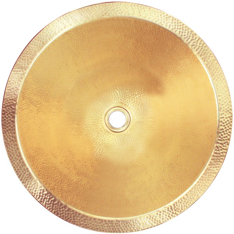 Linkasink BLD102 UB Large Round Builder's Series - Satin Unlacquered Brass - Click Image to Close