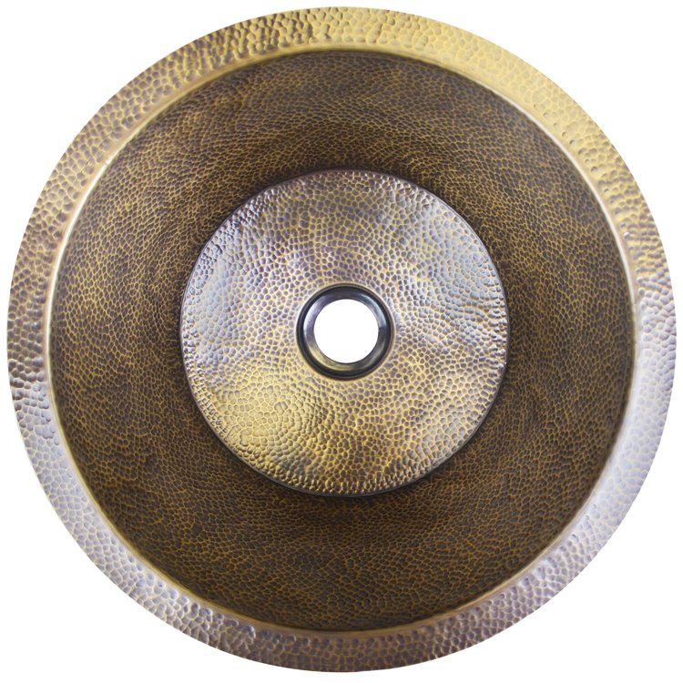 Linkasink BLD104-2 AB Small Flat Round Builder's Series - Antique Bronze