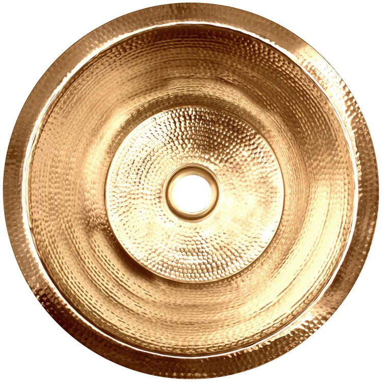 Linkasink BLD104-2 PB Small Flat Round Builder's Series - Polished Unlacquered Brass