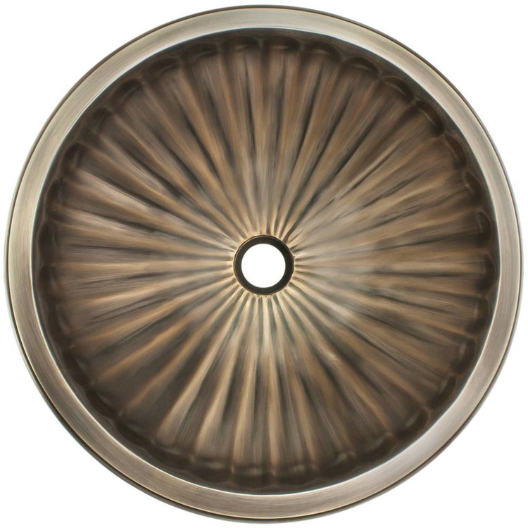 Linkasink BR002 AB Bronze Small Round Fluted - Antique Bronze - Antique Bronze