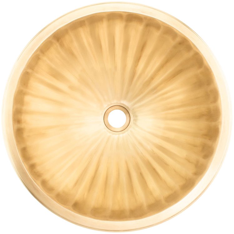 Linkasink BR002 UB Bronze Small Round Fluted - Unlacquered Brass - Unlacquered Brass