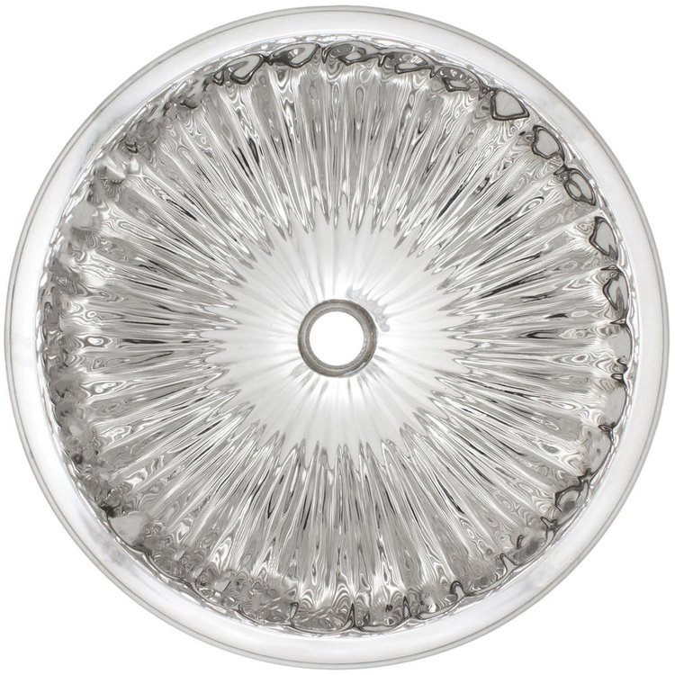 Linkasink BR004 P Bronze Large Round Fluted - Polished White Bronze - Polished White Bronze