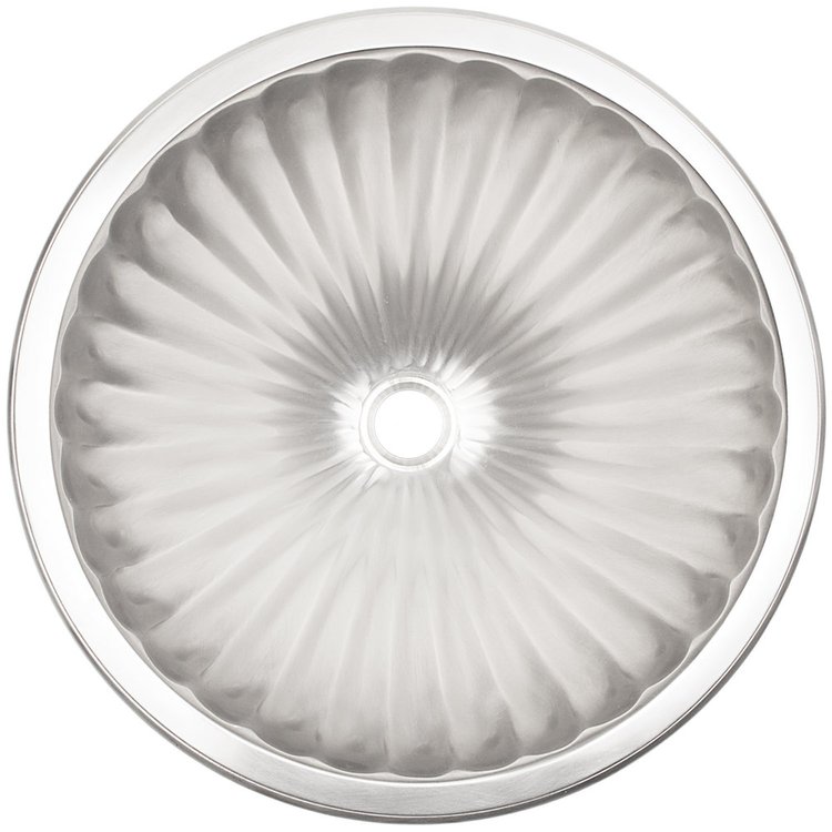 Linkasink BR004 WB Bronze large round fluted - White Bronze - White Bronze