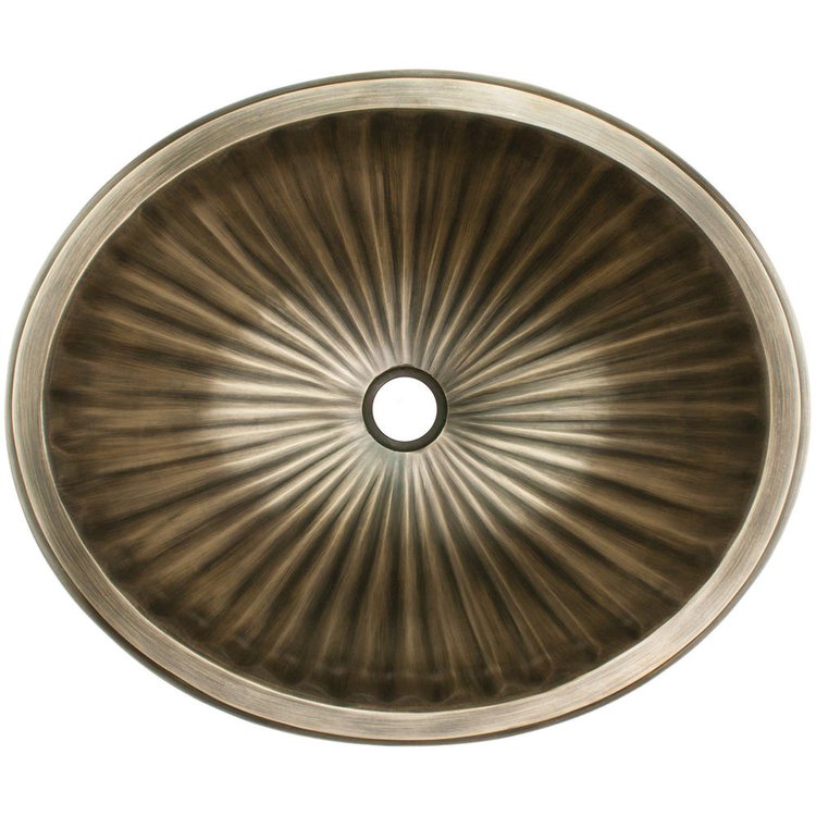 Linkasink BR006 AB Bronze oval fluted - Antique Bronze