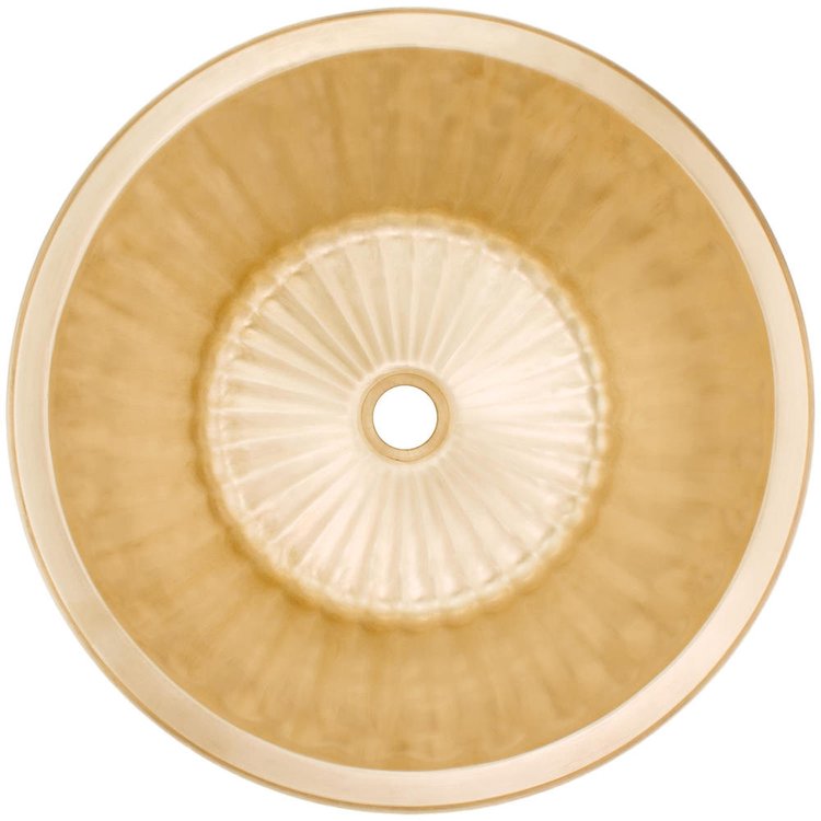 Linkasink BR008 UB Bronze round flat bottom fluted - Satin Unlacquered Brass