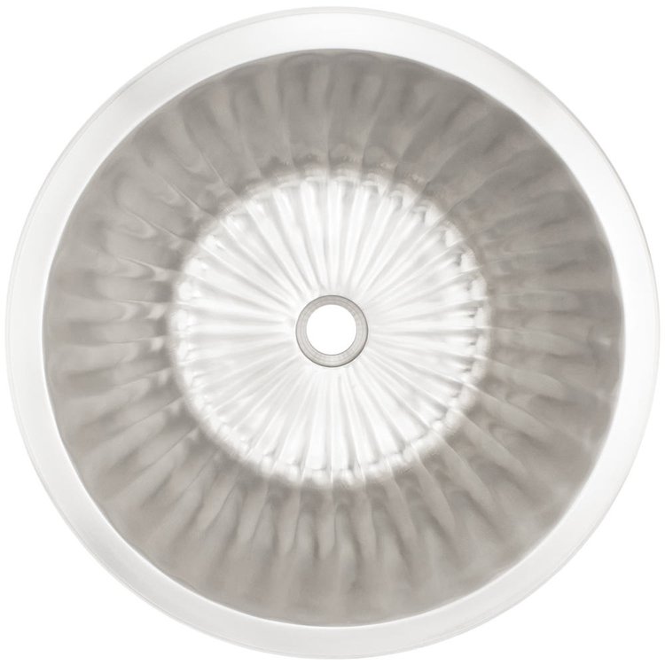 Linkasink BR008 WB Bronze round flat bottom fluted - White Bronze