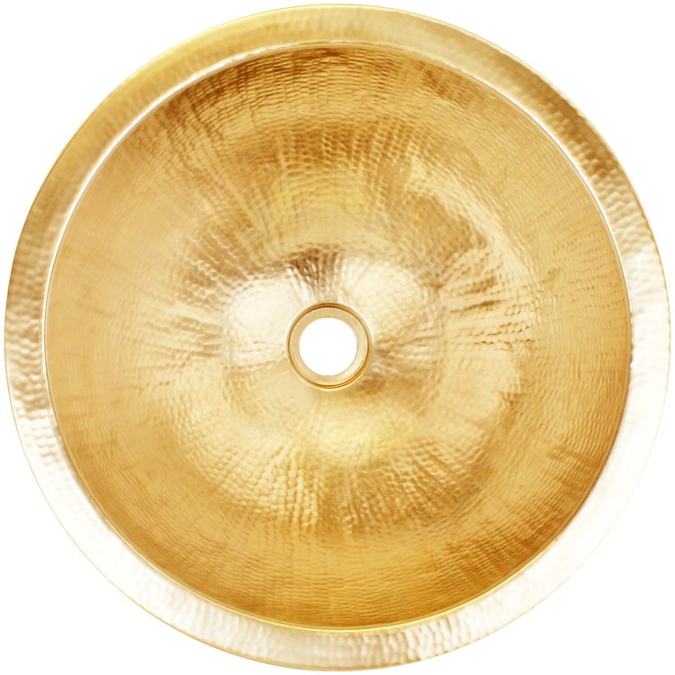 Linkasink C002 UB Hammered Large Round - Satin Unlacquered Brass