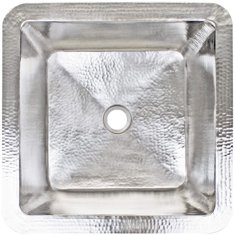 Linkasink C005-2 SS Hammered Small Square with 2" drain opening - Stainless Steel