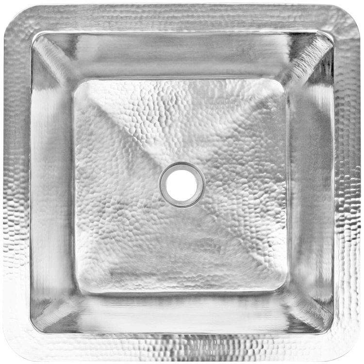 Linkasink C005 SS Hammered Small Square - Satin Stainless Steel