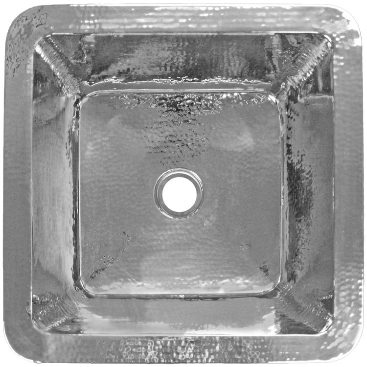 Linkasink C007-2 SN Hammered Large Square with 2" drain opening - Satin Nickel