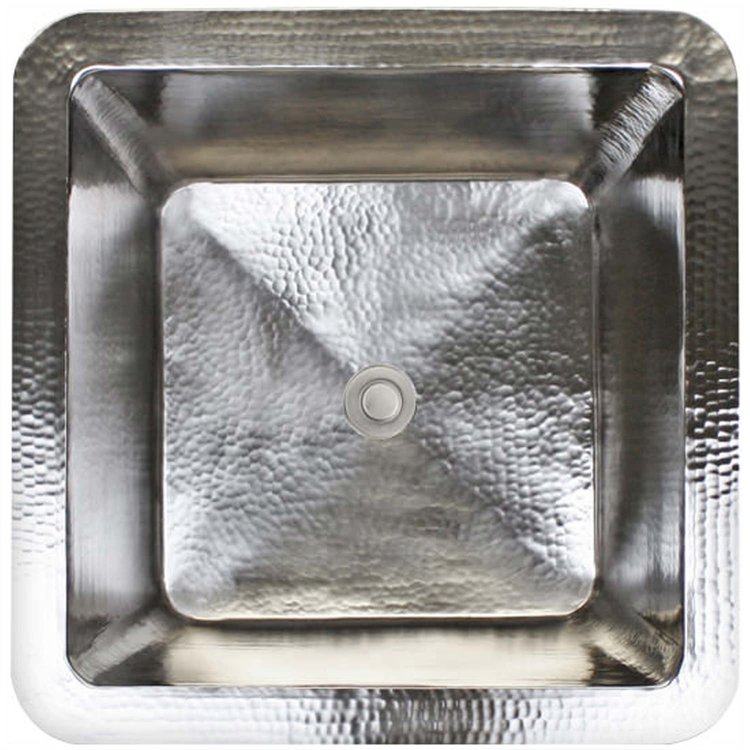 Linkasink C007 PN Hammered Large Square - Polished Nickel