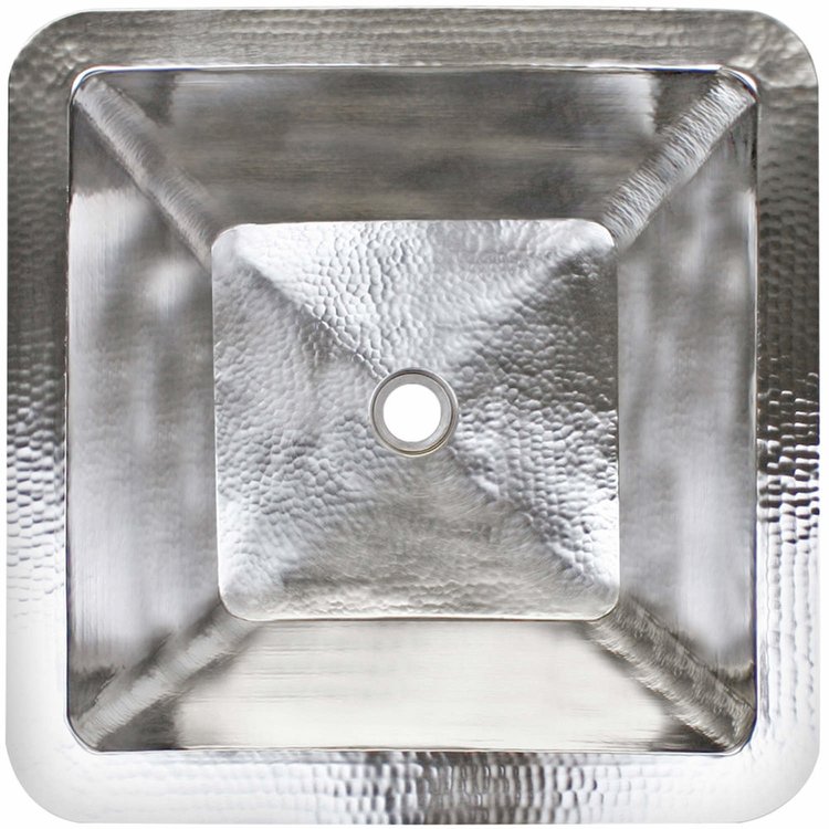 Linkasink C007 PS Hammered Large Square - Polished Stainless Steel