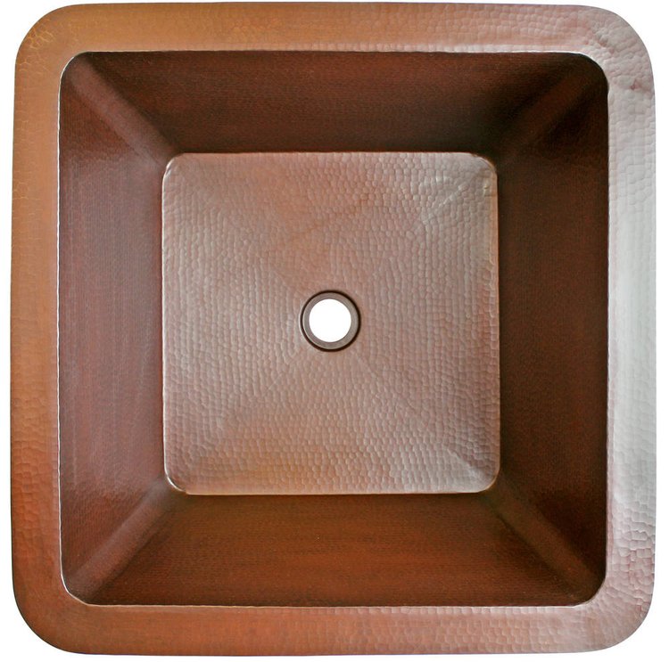 Linkasink C007 WC Hammered Large Square - Weathered Copper