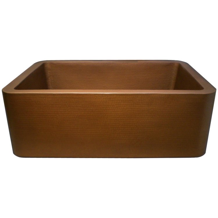 Linkasink C020 WC Hammered Farm House Kitchen - Single Bowl 30" - Weathered Copper