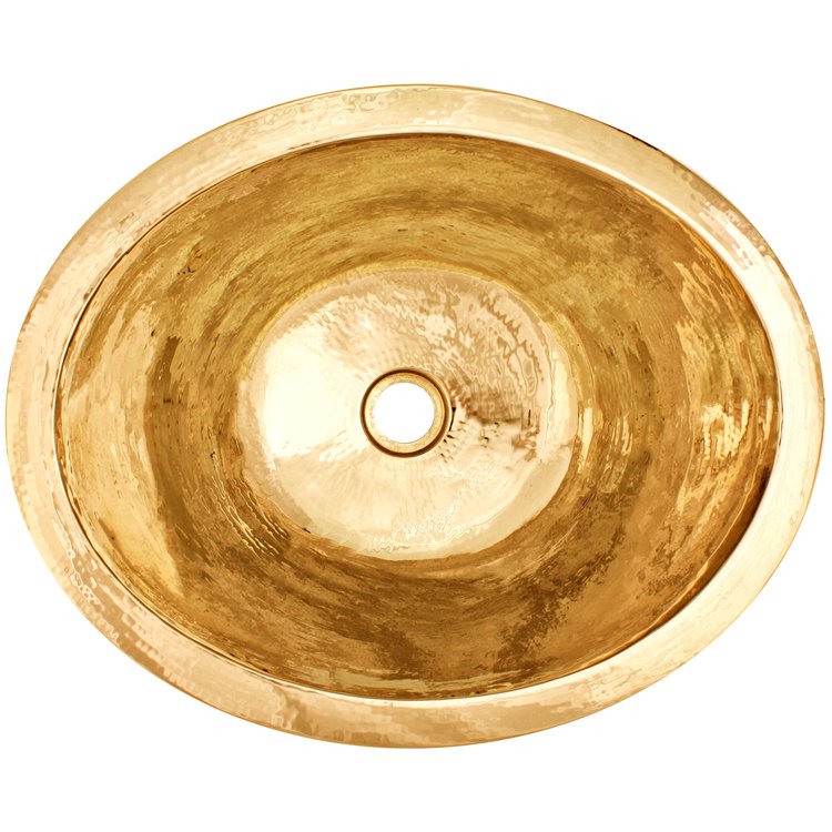 Linkasink C023 PB Hammered Small Oval - Polished Unlacquered Brass