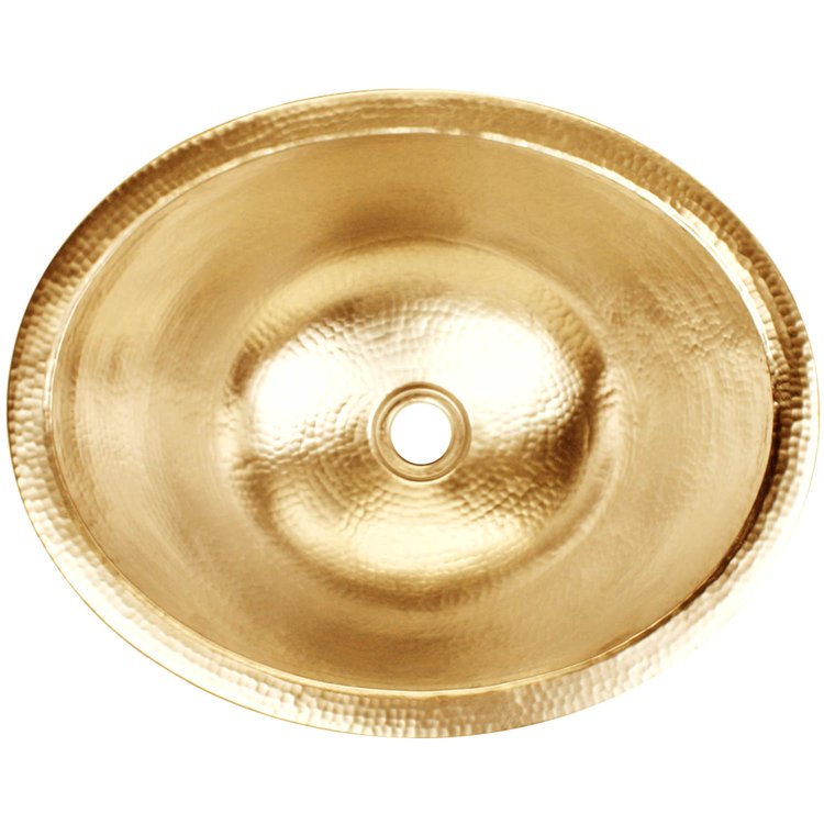 Linkasink C023 UB Hammered Small Oval - Satin Unlacquered Brass