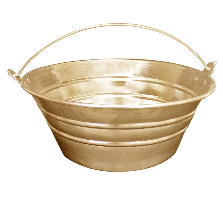 Linkasink C049 PB Hammered Bucket Sink - Polished Unlacquered Brass