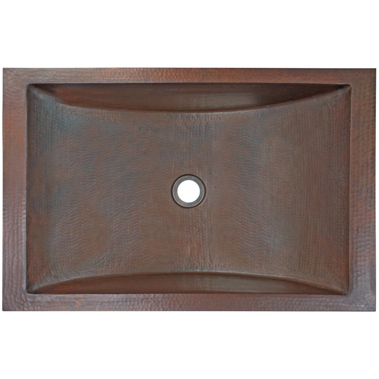 Linkasink C052 DB Hammered Rectangular Crescent - Dark Bronze