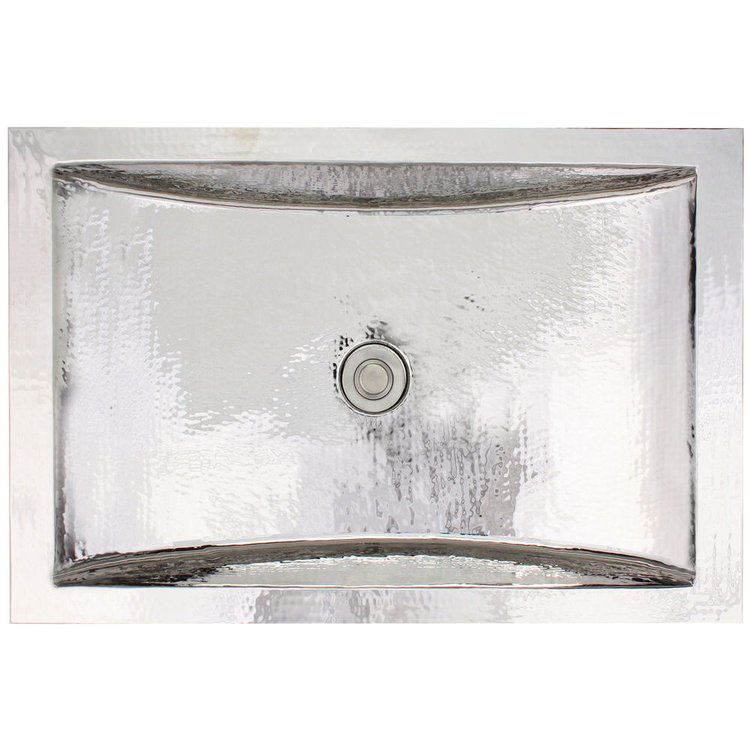 Linkasink C052 PN Hammered Rectangular Crescent - Polished Nickel