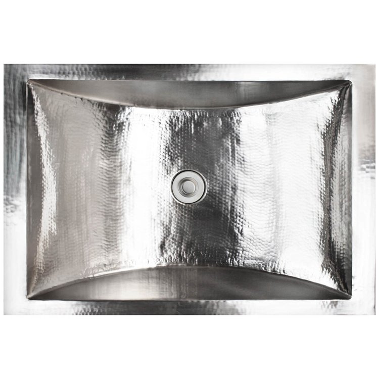 Linkasink C052 SS Hammered Rectangular Crescent - Satin Stainless Steel