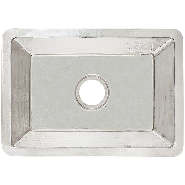 Linkasink C054-3.5 SN Hammered Rectangular Box Sink with 3.5" drain opening - Satin Nickel