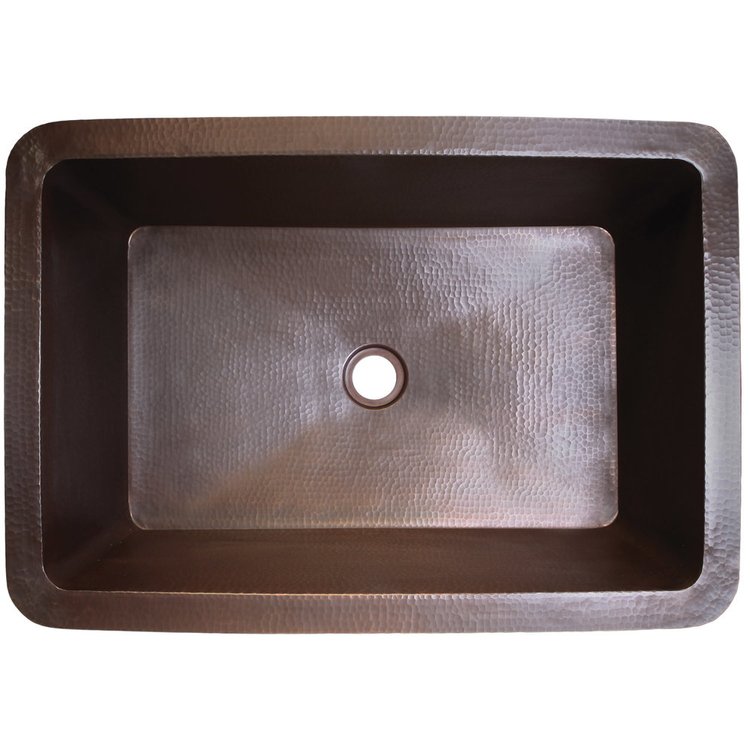 Linkasink C054 DB Hammered Rectangular Box Sink - Dark Bronze