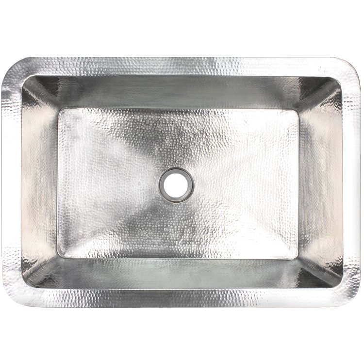 Linkasink C054 PN Hammered Rectangular Box Sink - Polished Nickel