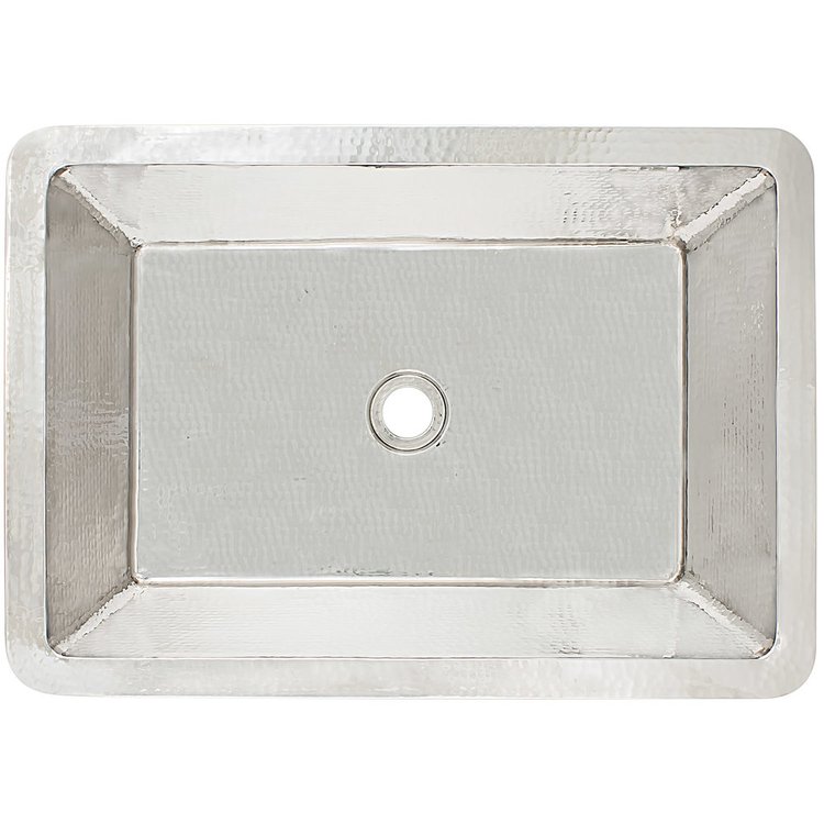 Linkasink C054 SN Hammered Rectangular Box Sink - Satin Nickel