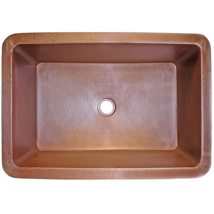 Linkasink C054 WC Hammered Rectangular Box Sink - Weathered Copper