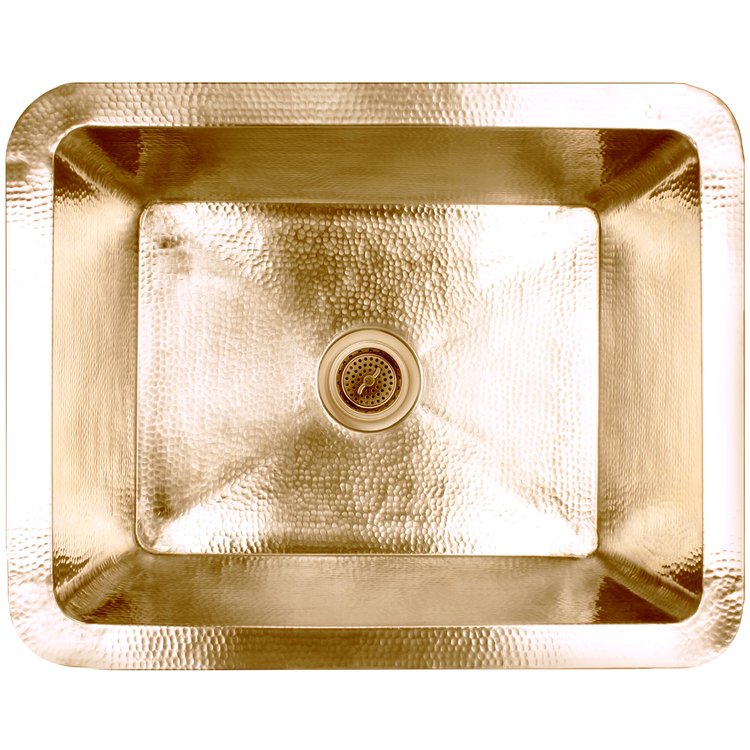 Linkasink C061 UB Hammered Farmhouse Kitchen Sink Single Bowl - Satin Unlacquered Brass