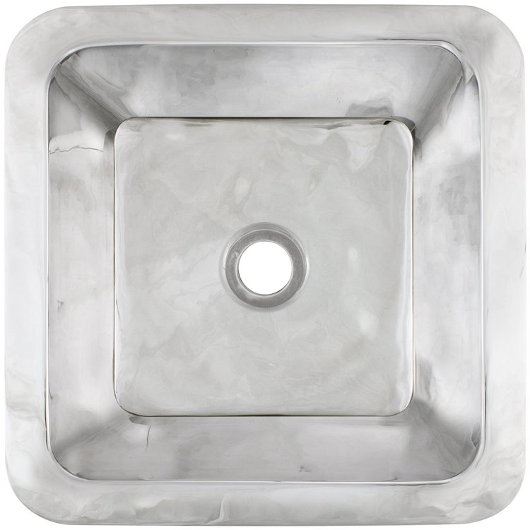 Linkasink CS005-2 PS Smooth Small Square 2" drain opening - Polished Stainless Steel