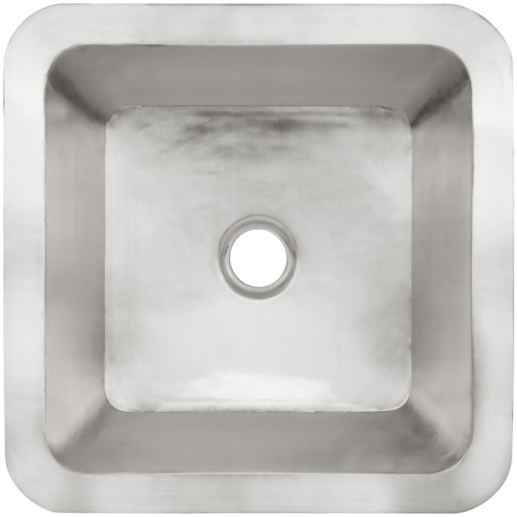 Linkasink CS005-2 SS Smooth Small Square 2" drain opening - Satin Stainless Steel