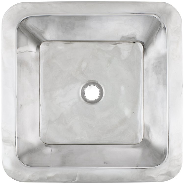 Linkasink CS005 PS Smooth Small Square 1.5" drain opening - Polished Stainless Steel