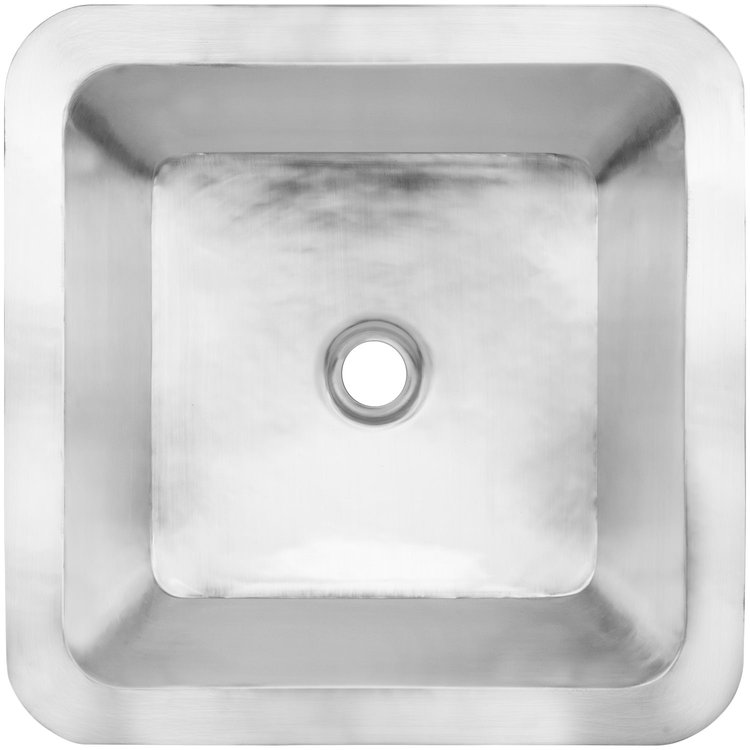 Linkasink CS005 SS Smooth Small Square 1.5" drain opening - Satin Stainless Steel