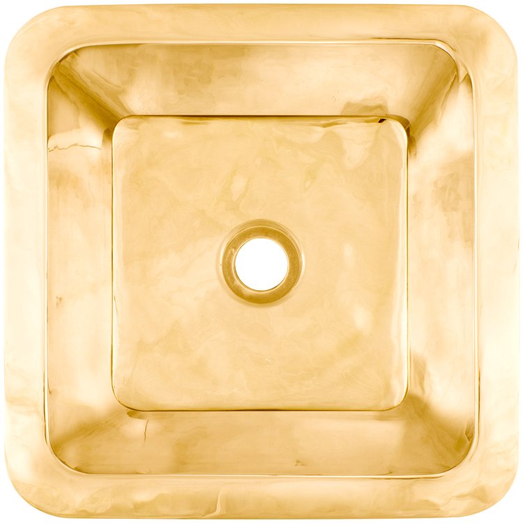 Linkasink CS007-2 PB Smooth Large Square 2" drain opening - Polished Unlacquered Brass