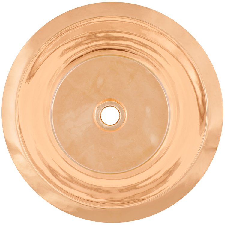 Linkasink CS016 PRG Smooth Small Round Flat Bottom Bar/Utility, 2" drain opening - Polished Unlacquered Rose Gold