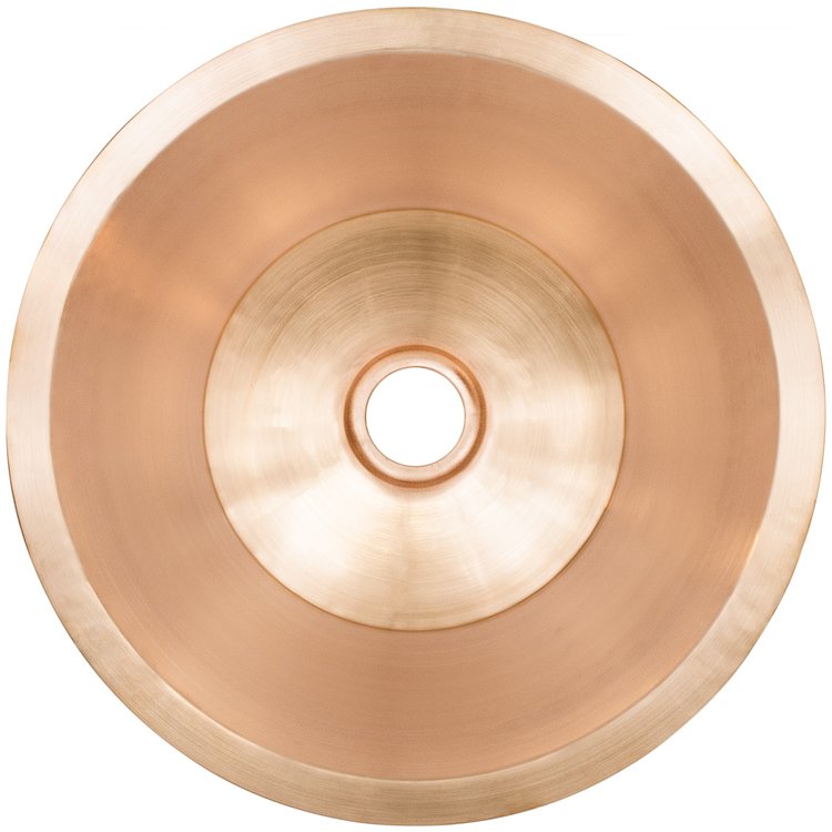 Linkasink CS016 SRG Smooth Small Round Flat Bottom Bar/Utility, 2" drain opening - Satin Unlacquered Rose Gold