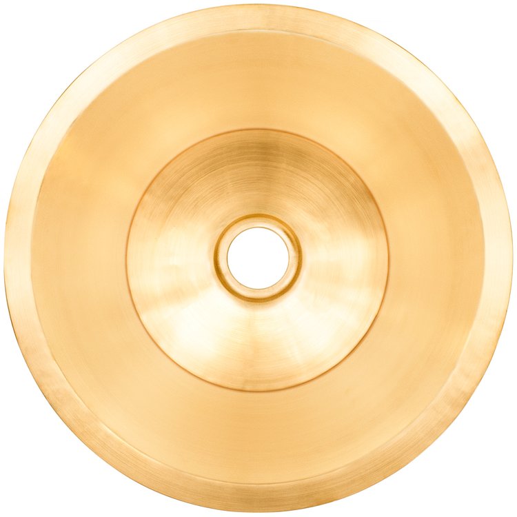 Linkasink CS016 UB Smooth Small Round Flat Bottom Bar/Utility, 2" drain opening - Satin Unlacquered Brass