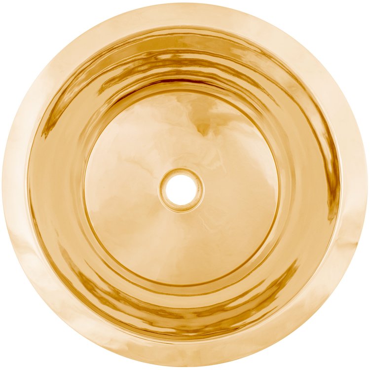 Linkasink CS016A PB Smooth Small Round Flat Bottom Bar/Utility, 1.5" drain opening - Polished Unlacquered Brass