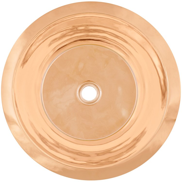 Linkasink CS016A PRG Smooth Small Round Flat Bottom Bar/Utility, 1.5" drain opening - Polished Unlacquered Rose Gold