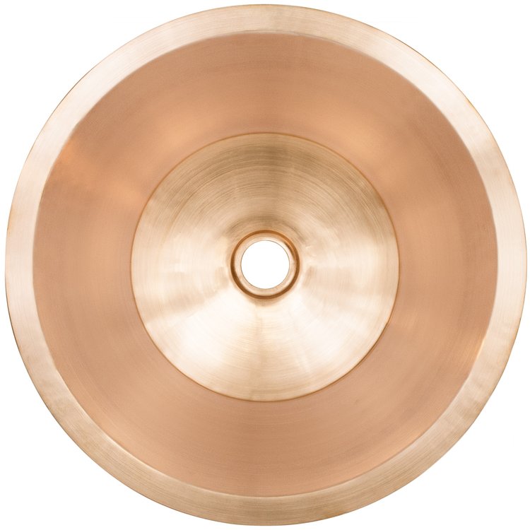 Linkasink CS016A SRG Smooth Small Round Flat Bottom Bar/Utility, 1.5" drain opening - Satin Unlacquered Rose Gold