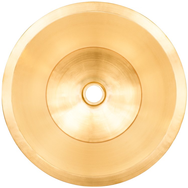 Linkasink CS016A UB Smooth Small Round Flat Bottom Bar/Utility, 1.5" drain opening - Satin Unlacquered Brass