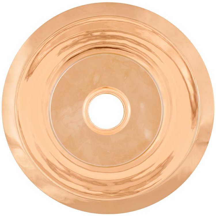 Linkasink CS017 PRG Smooth Small Round Flat Bottom Bar/Utility, 3.5" drain opening - Polished Unlacquered Rose Gold