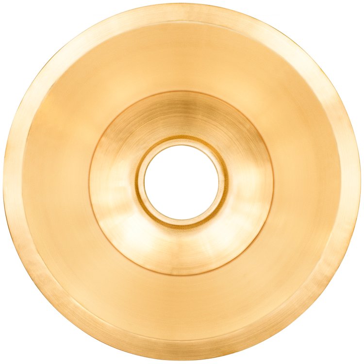 Linkasink CS017 UB Smooth Small Round Flat Bottom Bar/Utility, 3.5" drain opening - Satin Unlacquered Brass