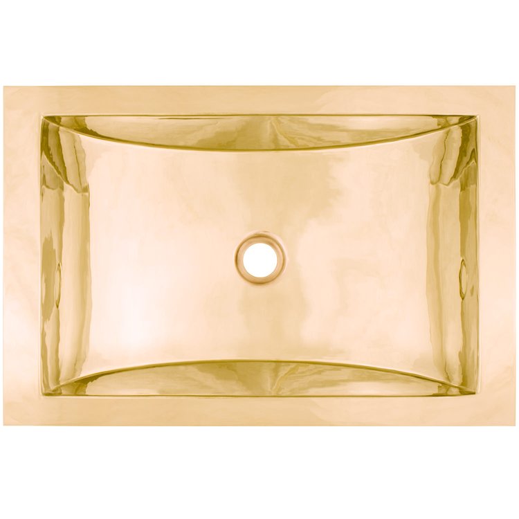 Linkasink CS052 PB Smooth Rectangular Crescent - Polished Unlacquered Brass