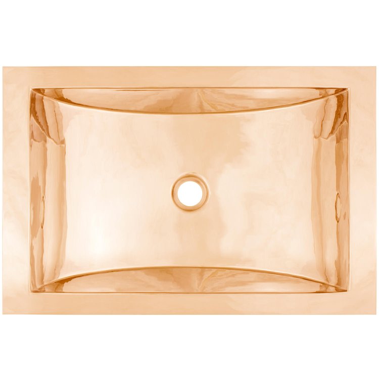 Linkasink CS052 PRG Smooth Rectangular Crescent - Polished Unlacquered Rose Gold