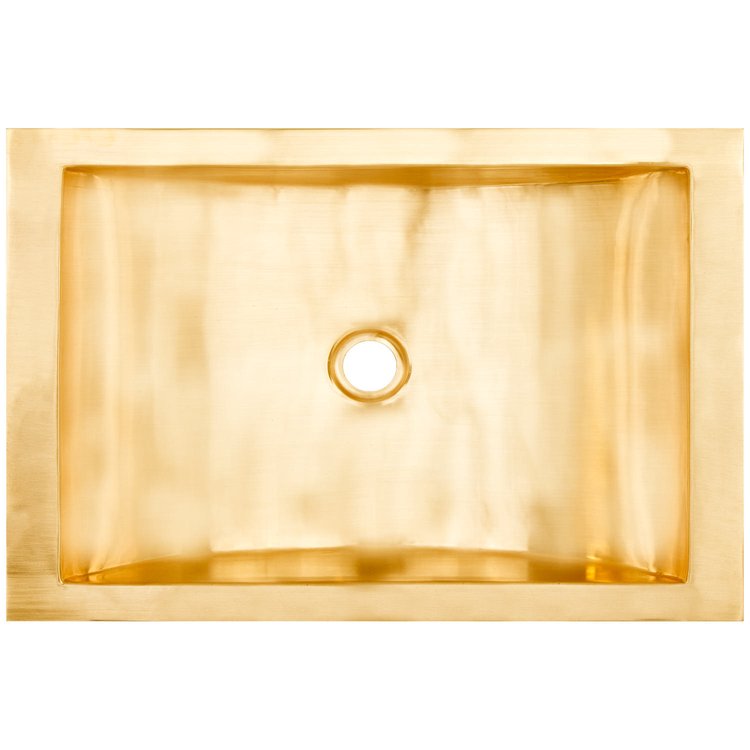 Linkasink CS052 UB Smooth Rectangular Crescent - Satin Unlacquered Brass