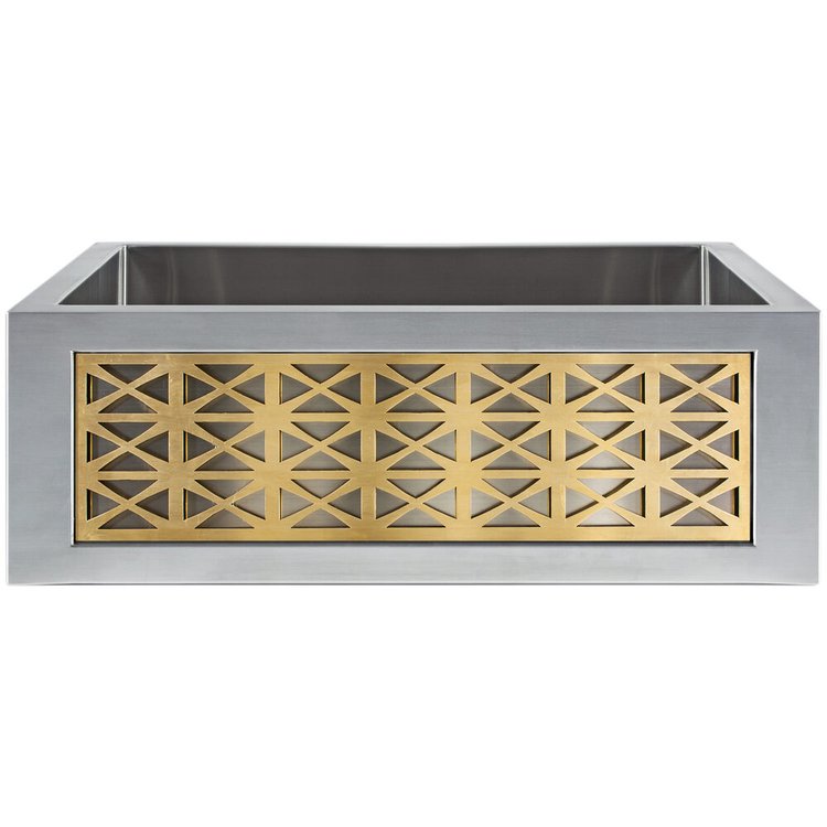 Linkasink PNL102 UB Panel - Spoke - Unlacquered Brass - Satin Unlacquered Brass